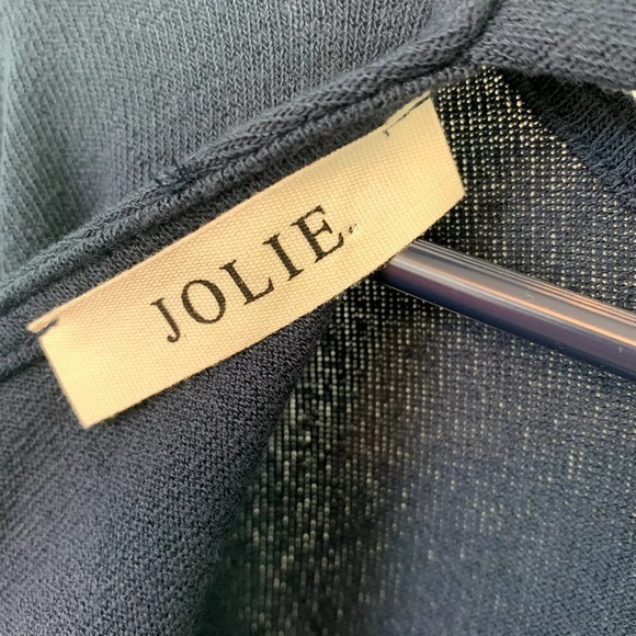 Jolie Navy Blue Long‎ Sleeve Wrap Top Women's Size S/M - Picture 3 of 3